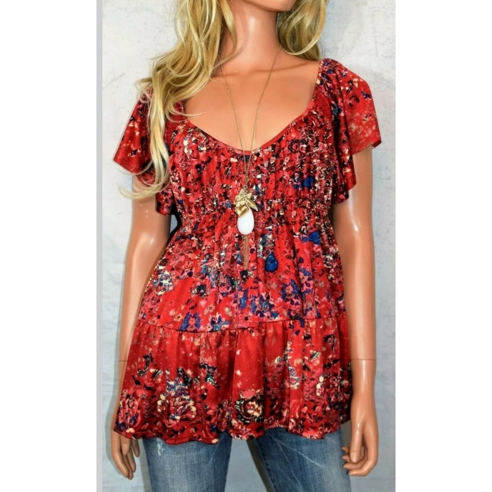 Free People NWOT Sunkissed Floral BabydollTop